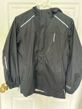 L.L. Bean Black Hooded rain jacket
